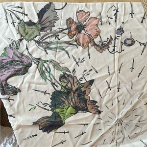 Rag & Bone Printed Silk Dagger and flowers scarf